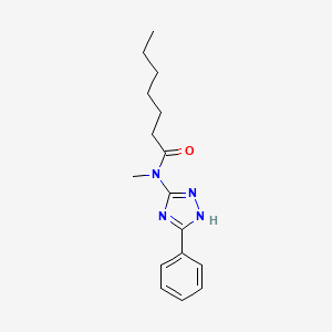 molecular formula C16H22N4O B12898817 N-Methyl-N-(5-phenyl-1H-1,2,4-triazol-3-YL)heptanamide CAS No. 62400-09-3