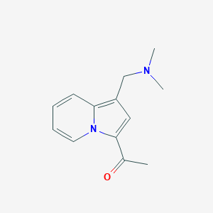 molecular formula C13H16N2O B12898835 1-[1-(Dimethylaminomethyl)indolizin-3-yl]ethanone CAS No. 6343-50-6