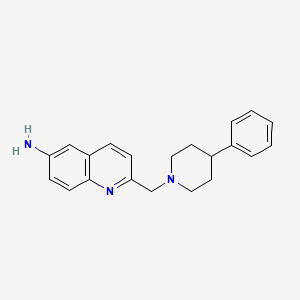 molecular formula C21H23N3 B12898875 2-[(4-Phenylpiperidin-1-yl)methyl]quinolin-6-amine CAS No. 832101-97-0
