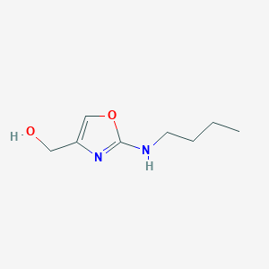 molecular formula C8H14N2O2 B12898885 4-Oxazolemethanol, 2-(butylamino)- CAS No. 57067-40-0