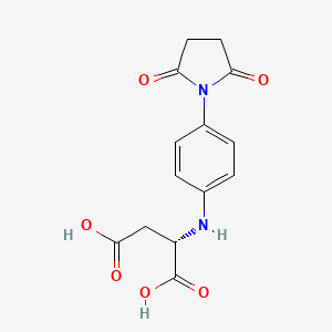 molecular formula C14H14N2O6 B12898906 N-[4-(2,5-Dioxopyrrolidin-1-yl)phenyl]-L-aspartic acid CAS No. 834894-51-8