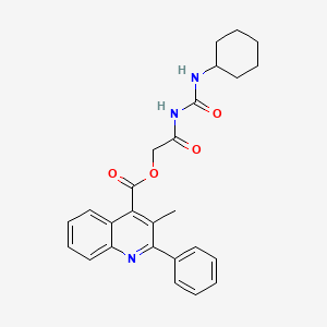 molecular formula C26H27N3O4 B12898915 Cyclohexylcarbamoylcarbamoylmethyl 3-methyl-2-phenyl-quinoline-4-carboxylate CAS No. 5478-28-4