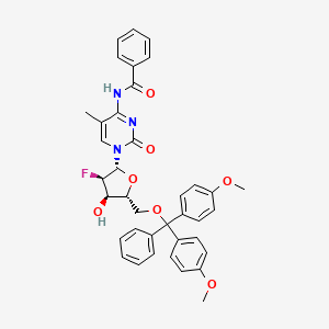 molecular formula C38H36FN3O7 B12898927 N-(1-((2R,3R,4R,5R)-5-((Bis(4-methoxyphenyl)(phenyl)methoxy)methyl)-3-fluoro-4-hydroxytetrahydrofuran-2-yl)-5-methyl-2-oxo-1,2-dihydropyrimidin-4-yl)benzamide 