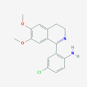 molecular formula C17H17ClN2O2 B12899197 Benzenamine, 4-chloro-2-(3,4-dihydro-6,7-dimethoxy-1-isoquinolinyl)- CAS No. 62206-12-6