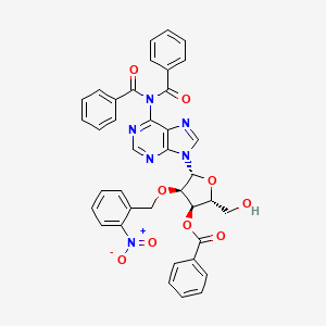 molecular formula C38H30N6O9 B12899248 N,N-Dibenzoyl-3'-O-benzoyl-2'-O-[(2-nitrophenyl)methyl]adenosine CAS No. 64481-95-4