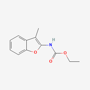 molecular formula C12H13NO3 B12899288 Carbamic acid, (3-methyl-2-benzofuranyl)-, ethyl ester CAS No. 61307-27-5