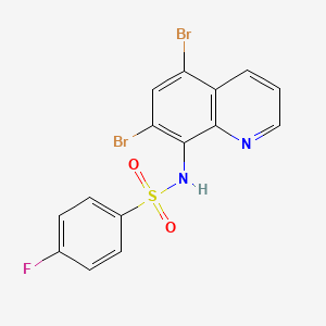 molecular formula C15H9Br2FN2O2S B12899446 N-(5,7-Dibromoquinolin-8-yl)-4-fluorobenzene-1-sulfonamide CAS No. 879015-61-9
