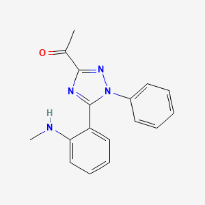 molecular formula C17H16N4O B12899499 Ethanone, 1-[5-[2-(methylamino)phenyl]-1-phenyl-1H-1,2,4-triazol-3-yl]- CAS No. 61751-70-0