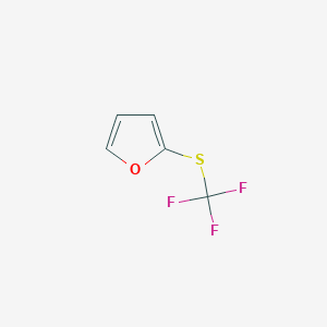 molecular formula C5H3F3OS B12899532 Furan, 2-[(trifluoromethyl)thio]- CAS No. 58679-57-5