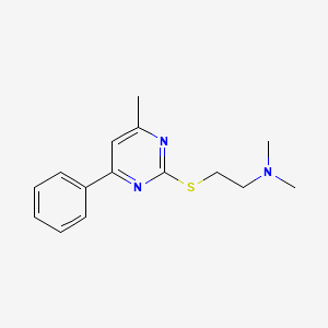 molecular formula C15H19N3S B12899571 N,N-Dimethyl-2-[(4-methyl-6-phenylpyrimidin-2-yl)sulfanyl]ethan-1-amine CAS No. 90185-69-6