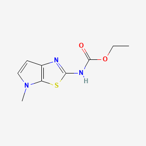 molecular formula C9H11N3O2S B12899651 Ethyl 4-methyl-4H-pyrrolo(3,2-d)(1,3)thiazol-2-ylcarbamate CAS No. 72083-53-5