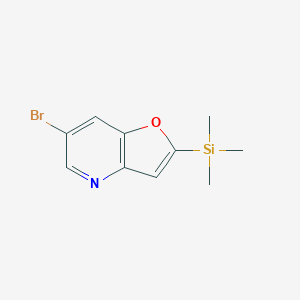 molecular formula C10H12BrNOSi B1289967 6-溴-2-(三甲基甲硅烷基)呋喃并[3,2-b]吡啶 CAS No. 1131335-72-2
