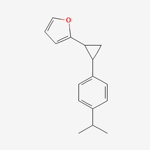 molecular formula C16H18O B12899737 Furan, 2-[2-[4-(1-methylethyl)phenyl]cyclopropyl]- CAS No. 84922-05-4