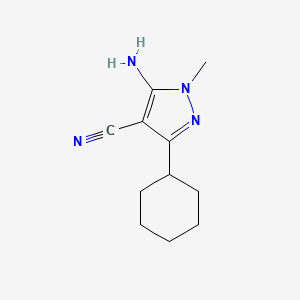 molecular formula C11H16N4 B1289975 5-Amino-3-cyclohexyl-1-methyl-1H-pyrazole-4-carbonitrile CAS No. 553672-05-2