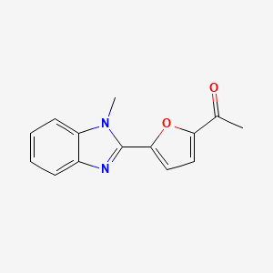 molecular formula C14H12N2O2 B12899754 Ethanone, 1-[5-(1-methyl-1H-benzimidazol-2-yl)-2-furanyl]- CAS No. 88422-55-3
