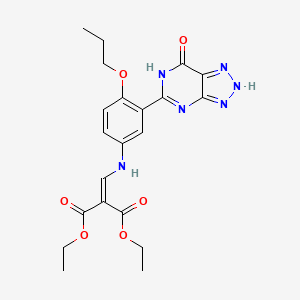 molecular formula C21H24N6O6 B12899784 Diethyl (((3-(4,7-dihydro-7-oxo-1H-1,2,3-triazolo(4,5-d)pyrimidin-5-yl)-4-propoxyphenyl)amino)methylene)malonate CAS No. 66975-54-0
