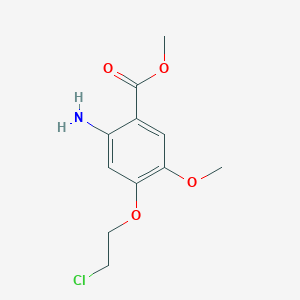molecular formula C11H14ClNO4 B1289979 2-Amino-4-(2-chloroethoxy)-5-methoxybenzoic acid methyl ester CAS No. 214470-60-7