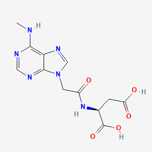 molecular formula C12H14N6O5 B12899855 L-Aspartic acid, N-[2-[6-(methylamino)-9H-purin-9-yl]acetyl]- CAS No. 918334-41-5