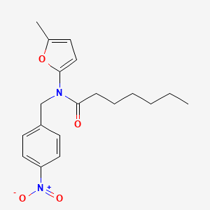molecular formula C19H24N2O4 B12899870 N-(5-Methylfuran-2-YL)-N-[(4-nitrophenyl)methyl]heptanamide CAS No. 62187-59-1
