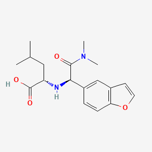 molecular formula C18H24N2O4 B12899885 N-[(1R)-1-(1-Benzofuran-5-yl)-2-(dimethylamino)-2-oxoethyl]-L-leucine CAS No. 821780-06-7
