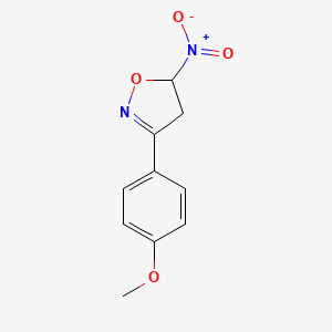 molecular formula C10H10N2O4 B12899933 Isoxazole, 4,5-dihydro-3-(4-methoxyphenyl)-5-nitro- CAS No. 61428-15-7