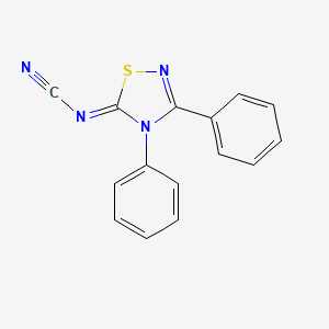molecular formula C15H10N4S B12900145 Cyanamide, (3,4-diphenyl-1,2,4-thiadiazol-5(4H)-ylidene)- CAS No. 138572-12-0