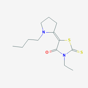 molecular formula C13H20N2OS2 B12900156 5-(1-Butylpyrrolidin-2-ylidene)-3-ethyl-2-thioxothiazolidin-4-one CAS No. 91904-71-1
