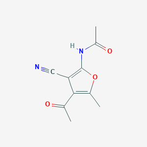 molecular formula C10H10N2O3 B12900159 N-(4-Acetyl-3-cyano-5-methylfuran-2-yl)acetamide CAS No. 918899-24-8