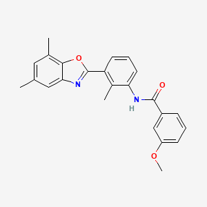 molecular formula C24H22N2O3 B12900161 N-[3-(5,7-dimethyl-1,3-benzoxazol-2-yl)-2-methylphenyl]-3-methoxybenzamide CAS No. 590395-80-5