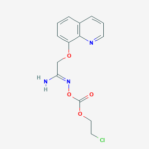 molecular formula C14H14ClN3O4 B12900172 N-(((2-Chloroethoxy)carbonyl)oxy)-2-(quinolin-8-yloxy)acetimidamide 