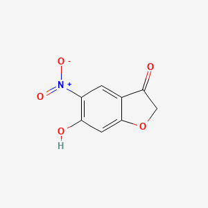 molecular formula C8H5NO5 B12900190 6-Hydroxy-5-nitro-1-benzofuran-3(2H)-one CAS No. 832713-74-3