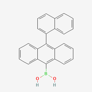 molecular formula C24H17BO2 B1290021 (10-(萘-1-基)蒽-9-基)硼酸 CAS No. 400607-46-7