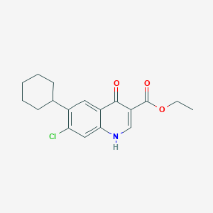 molecular formula C18H20ClNO3 B12900242 Ethyl 7-chloro-6-cyclohexyl-4-oxo-1,4-dihydroquinoline-3-carboxylate CAS No. 55376-54-0