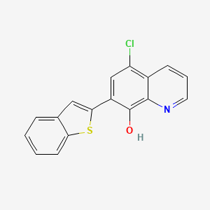 molecular formula C17H10ClNOS B12900250 7-(1-Benzothiophen-2-yl)-5-chloroquinolin-8-ol CAS No. 648896-46-2