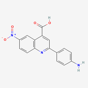 molecular formula C16H11N3O4 B12900265 2-(4-Aminophenyl)-6-nitroquinoline-4-carboxylic acid CAS No. 475474-44-3