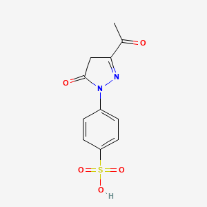 molecular formula C11H10N2O5S B12900282 4-(3-Acetyl-5-oxo-4,5-dihydro-1H-pyrazol-1-yl)benzene-1-sulfonic acid CAS No. 125577-68-6