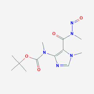 molecular formula C12H19N5O4 B129003 tert-Butyloxycarbonyl-mononitrosamidocaffeidine CAS No. 145439-00-5