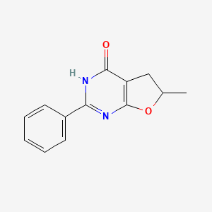 molecular formula C13H12N2O2 B12900304 6-Methyl-2-phenyl-5,6-dihydrofuro[2,3-d]pyrimidin-4(3h)-one CAS No. 23378-19-0