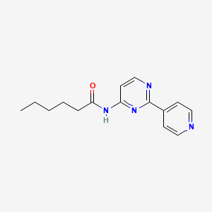 molecular formula C15H18N4O B12900314 N-(2-(Pyridin-4-yl)pyrimidin-4-yl)hexanamide CAS No. 61310-42-7