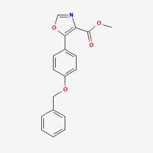 molecular formula C18H15NO4 B12900322 Methyl 5-[4-(benzyloxy)phenyl]-1,3-oxazole-4-carboxylate CAS No. 827028-74-0