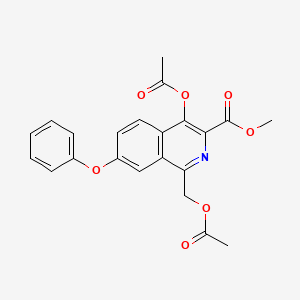 molecular formula C22H19NO7 B12900339 Methyl 4-acetoxy-1-(acetoxymethyl)-7-phenoxyisoquinoline-3-carboxylate 