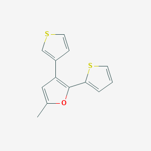 molecular formula C13H10OS2 B12900357 5-Methyl-2-(thiophen-2-yl)-3-(thiophen-3-yl)furan CAS No. 89814-61-9