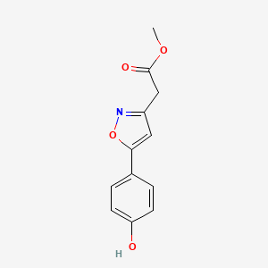molecular formula C12H11NO4 B12900405 3-Isoxazoleacetic acid, 5-(4-hydroxyphenyl)-, methyl ester CAS No. 573984-66-4