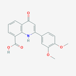 molecular formula C18H15NO5 B12900408 2-(3,4-Dimethoxyphenyl)-4-oxo-1,4-dihydroquinoline-8-carboxylic acid CAS No. 90034-82-5