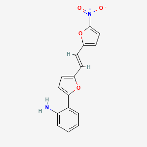 molecular formula C16H12N2O4 B12900415 2-(5-(2-(5-Nitrofuran-2-yl)vinyl)furan-2-yl)aniline 