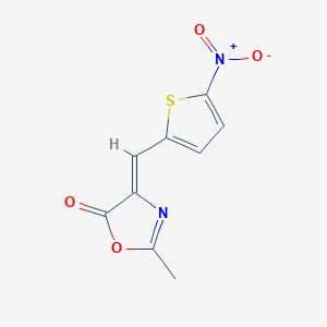 molecular formula C9H6N2O4S B12900424 (Z)-2-Methyl-4-((5-nitrothiophen-2-yl)methylene)oxazol-5(4H)-one 