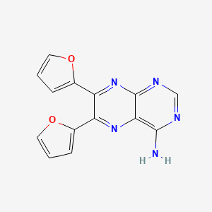 molecular formula C14H9N5O2 B12900438 6,7-Di(furan-2-yl)pteridin-4-amine CAS No. 30146-31-7
