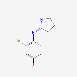 molecular formula C11H12BrFN2 B12900452 Pyrrolidine, 2-((2-bromo-4-fluorophenyl)imino)-1-methyl- CAS No. 27033-93-8