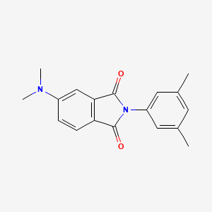 molecular formula C18H18N2O2 B12900463 1H-Isoindole-1,3(2H)-dione, 5-(dimethylamino)-2-(3,5-dimethylphenyl)- CAS No. 651733-77-6