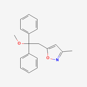 molecular formula C19H19NO2 B12900470 Isoxazole, 5-(2-methoxy-2,2-diphenylethyl)-3-methyl- CAS No. 61449-21-6